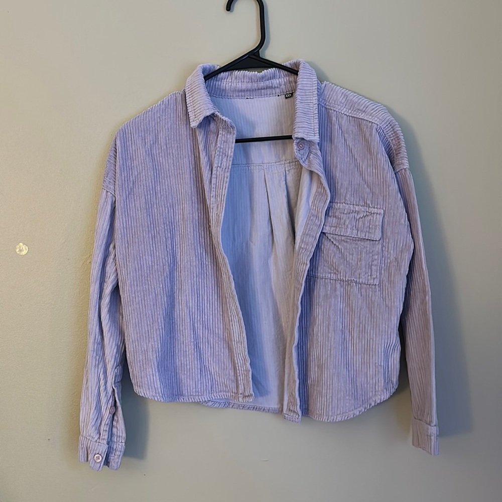 Lavender corduroy shacket